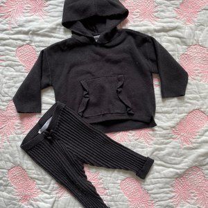 9-12M Baby hooded sweater and ribbed leggings